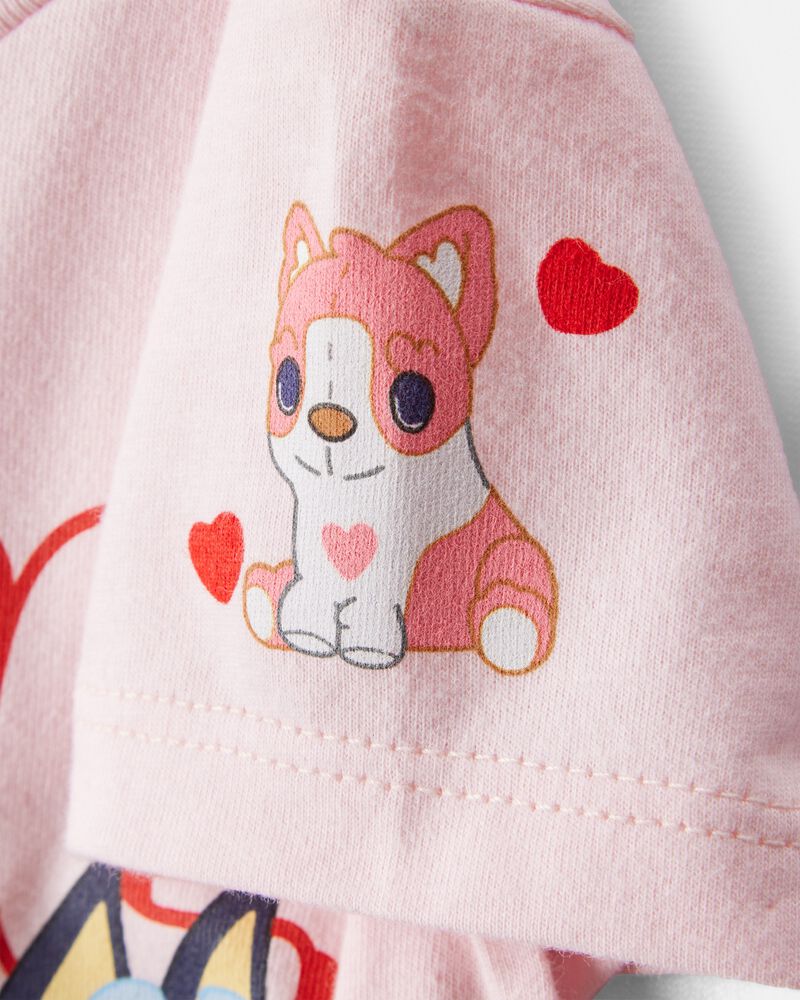 Toddler Girl Valentine's Day Bluey&trade; Short-Sleeve Graphic Tee - Pink, image 2 of 3 slides