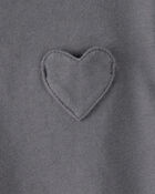 Baby Girl Heart Pocket Top - Grey, image 2 of 3 slides