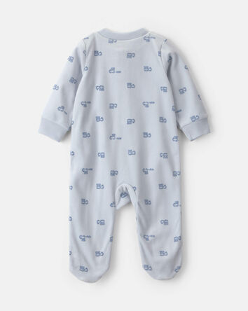 B&eacute;b&eacute; gar&ccedil;on - Grenouill&egrave;re en molleton &agrave; fermeture &agrave; glissi&egrave;re double sens &laquo;Baby Brother&raquo; - Bleu, 