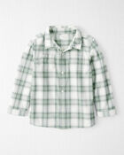 Kid Organic Cotton Herringbone Button-Front Shirt in Plaid, image 1 of 5 slides