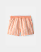 Toddler Boy Striped Swim Trunks - Orange, image 2 of 4 slides