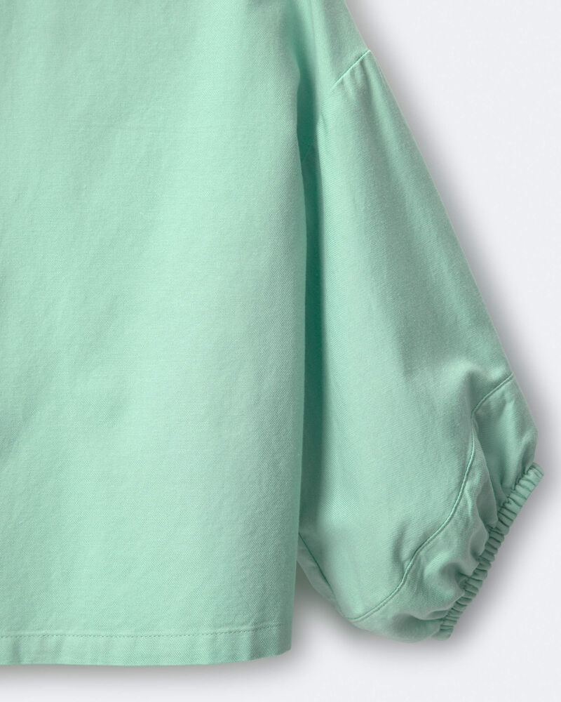 Tout-petit fille - Haut &agrave; manches longues bouffantes avec poignets sur &eacute;lastiques - Vert, image 6 sur 6 diapositives