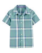 Kid Short-Sleeve Plaid Button-Front Shirt, image 1 of 3 slides