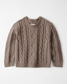 Toddler Organic Cotton Cable Knit Sweater, image 1 of 5 slides
