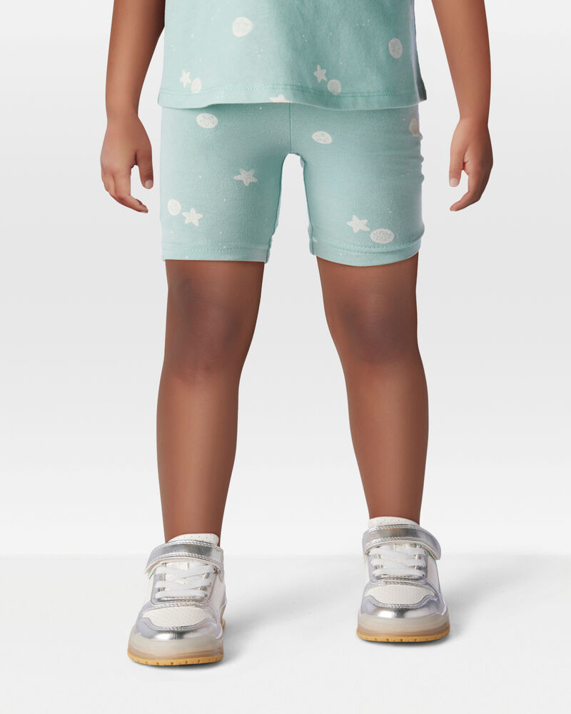 Toddler Girl Sea Print Bike Shorts, image 2 of 6 slides