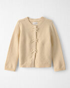 Toddler Girl Organic Cotton Sweater Knit Cardigan, image 1 of 4 slides