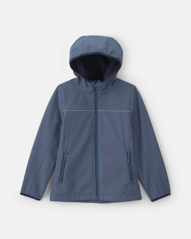 Boys Quilted Mid Weight Jacket- Blue, image 1 of 4 slides