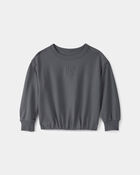 Toddler Girl 'Ready Set Play' French Terry Pullover Sweatshirt - Grey, image 1 of 4 slides