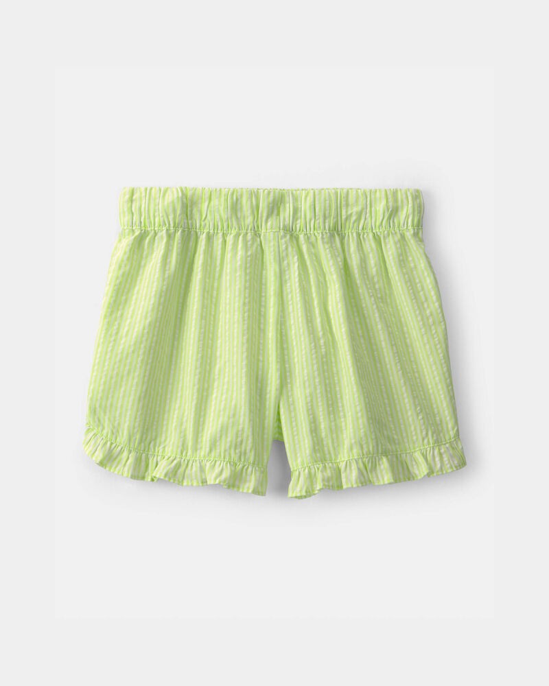 Filles - Short &agrave; ourlet festonn&eacute; - Vert, image 2 sur 3 diapositives
