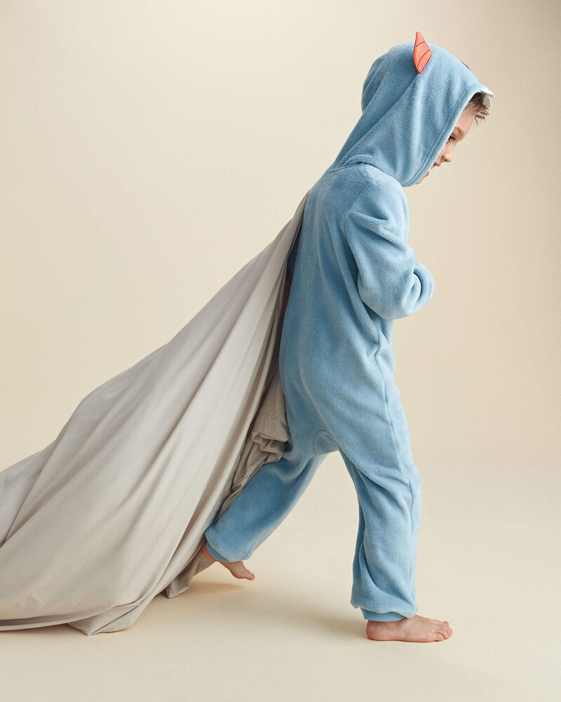 Boys 1-Piece Monster Halloween Fleece Pyjama Costume - Blue, image 3 of 8 slides