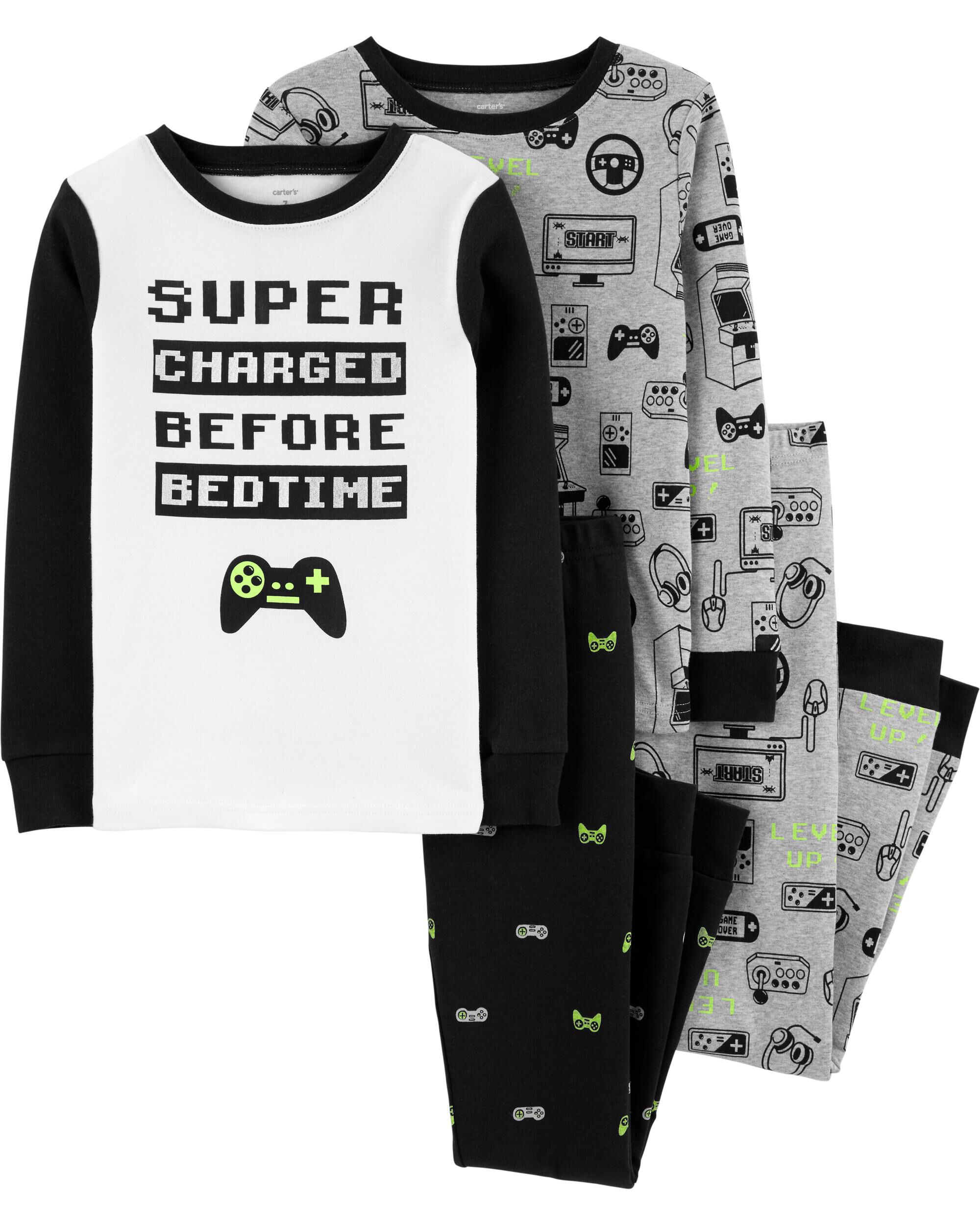 Pyjama 4 pièces en coton ajusté à jeux vidéo pour garçons Carter’s