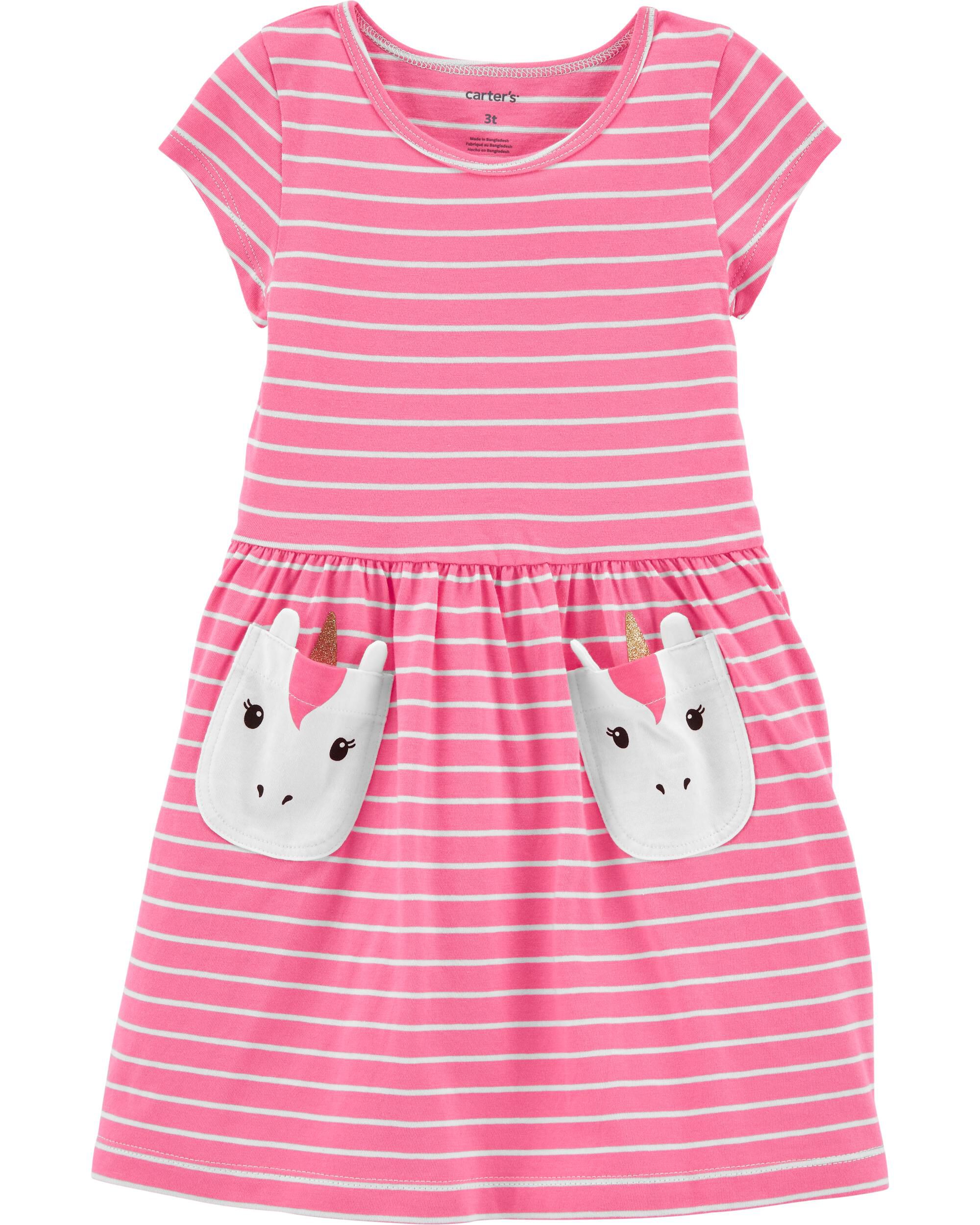 Baby Girl Unicorn Pocket Dress Carter S Oshkosh Canada