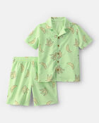 Boys 2-Piece Banana Short-Sleeve Loose Fit 2-Piece Pyjama Set - Green, image 1 of 3 slides