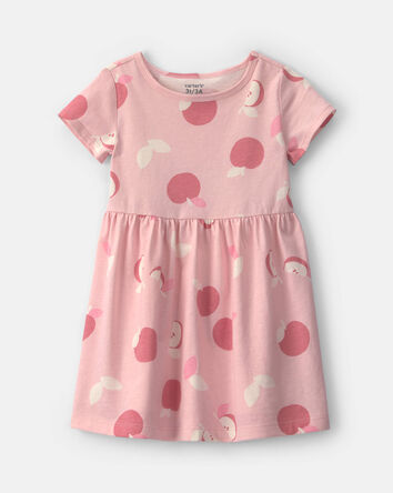 Toddler Girl Apple Short-Sleeve Dress - Pink, 