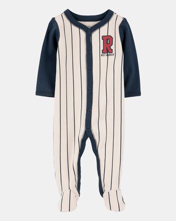 Baby Boy Baseball Rookie Snap-Up Cotton sleeper Pyjamas, 