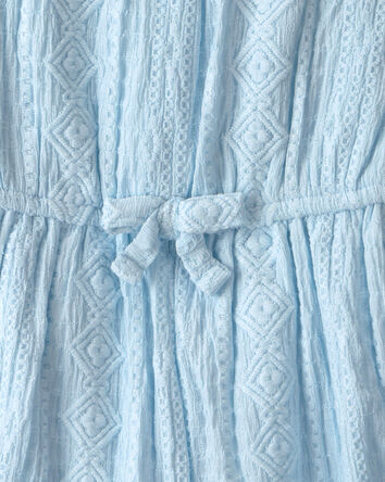 Baby Girl Textured Romper - Light Blue, 