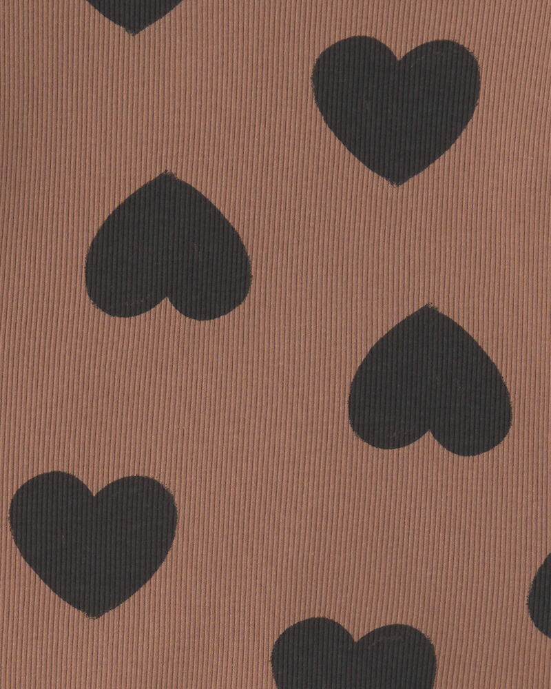 Toute-petit fille - Ensemble 2 pi&egrave;ces haut manches longues et pantalon &agrave; motif c&oelig;ur &ndash; Brun, image 3 sur 3 diapositives