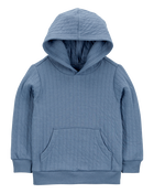 Baby Hooded Quilted Pullover - Blue, image 1 of 3 slides