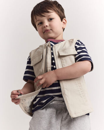 Toddler Zip-Up Vest - Khaki, 