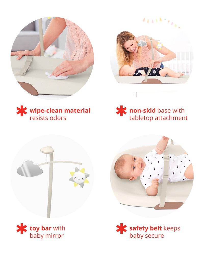Nursery Style Wipe-Clean Changing Pad - Oat, image 3 of 9 slides