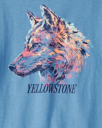 Gar&ccedil;ons - T-shirt &agrave; manches longues imprim&eacute; de loup&nbsp;&ndash; Bleu, 
