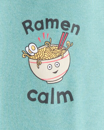 Garçons - Pyjamas à manches longues 4 pièces Ramen Calm en 100 % coton - Bleu/Blanc, 
