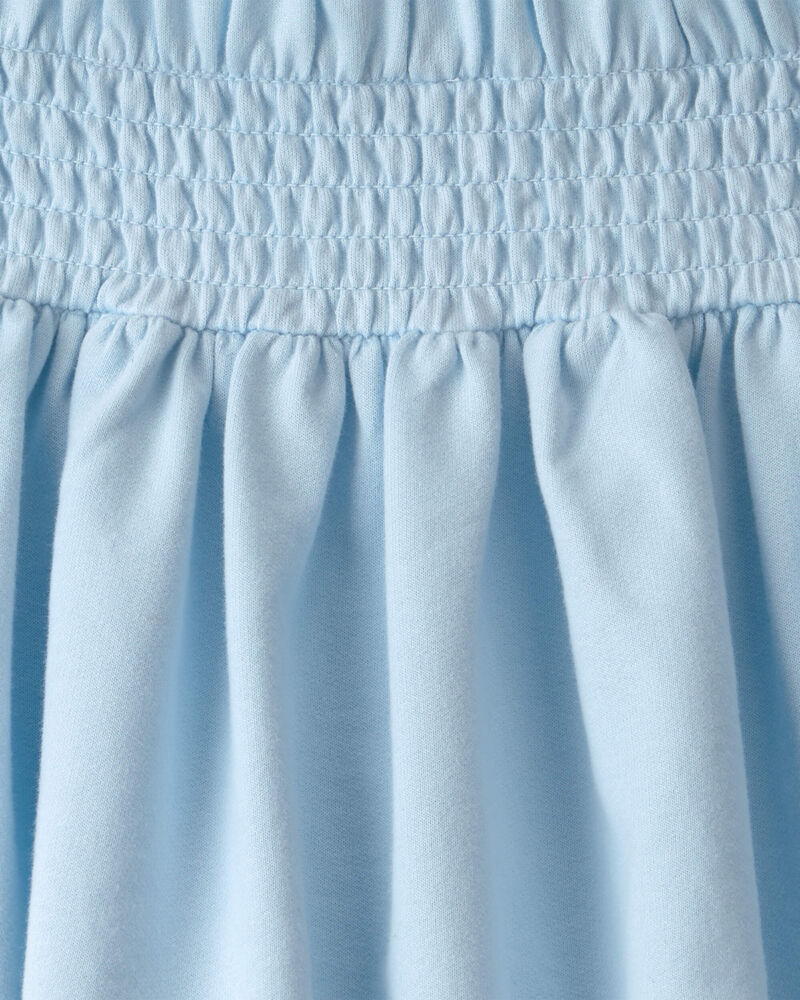 Girls French Terry Smocked Skort - Blue, image 3 of 4 slides