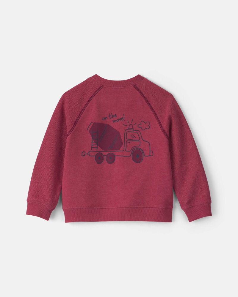 Baby Boy 2-Piece Construction French Terry Top & Pant Set - Burgundy, image 2 of 6 slides