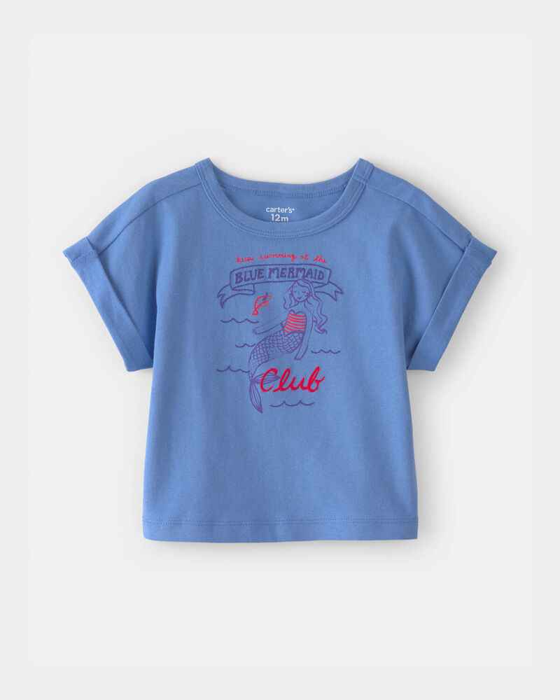 Baby Girl Mermaid Top - Blue, image 1 of 4 slides