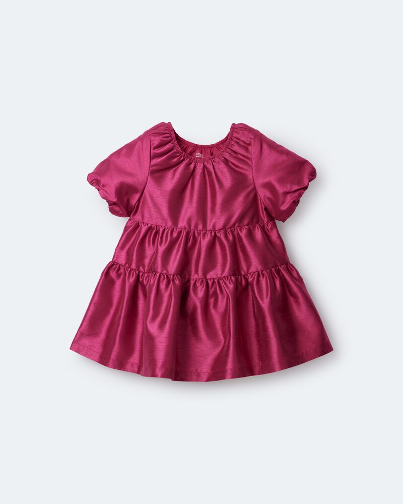 Toddler Girl Puff Sleeve Short-Sleeve Dress - Pink, image 2 of 6 slides