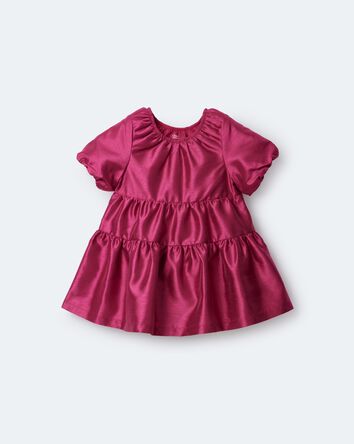Tout-petit fille - Robe à manches bouffantes courtes – Rose, 
