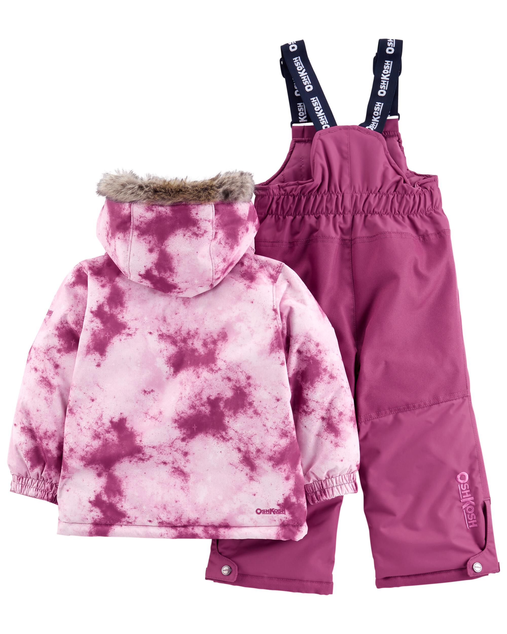 Toddler Girls Toddler Kid 2 Piece Snowsuit With Bonus Hat And Neck Warmer 3T OshKosh Bgosh