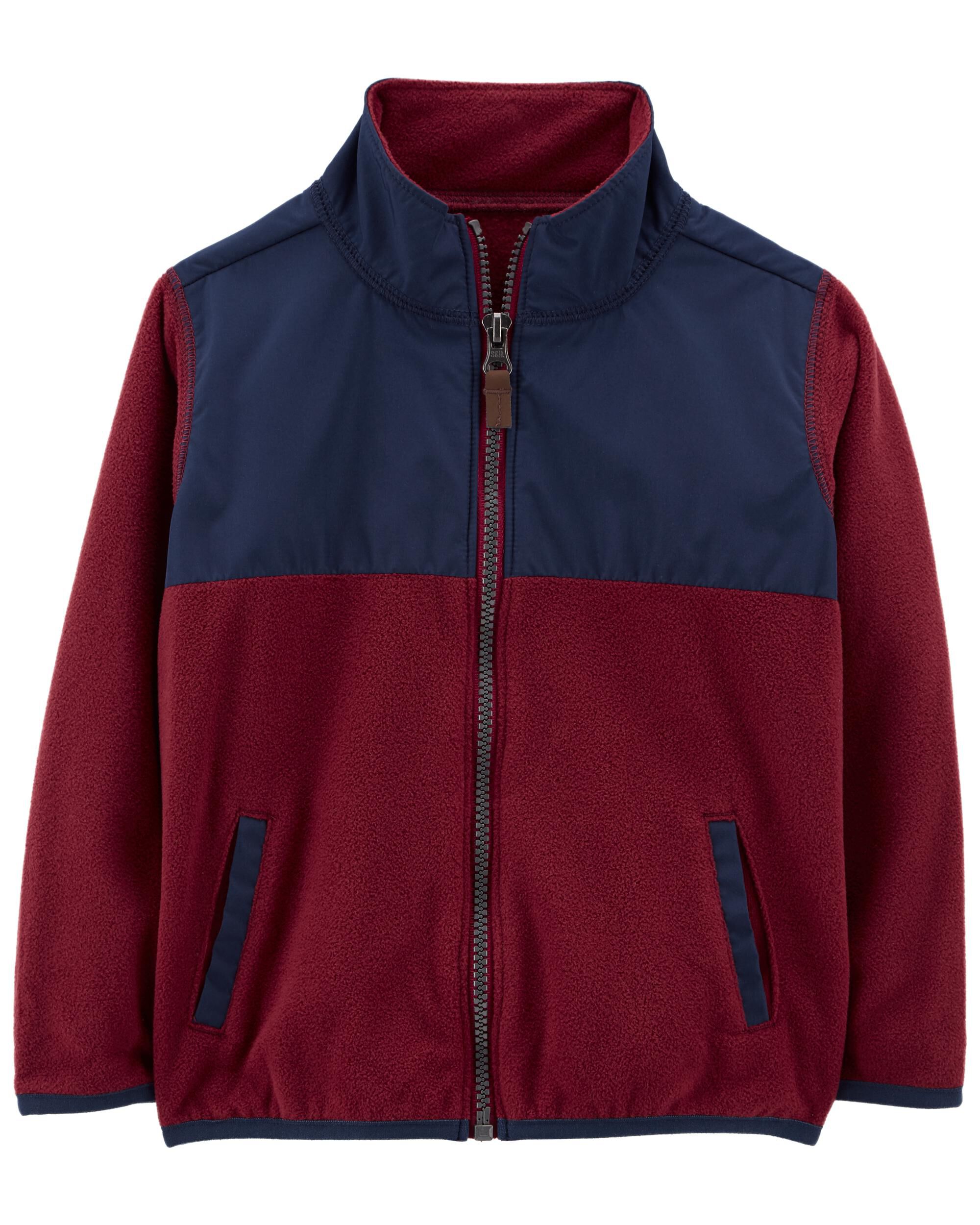 Maroon Zip Up Fleece Jacket carters