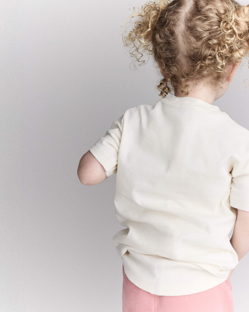 Toddler Short-Sleeve Relaxed Graphic Tee - Cream, image 3 of 6 slides
