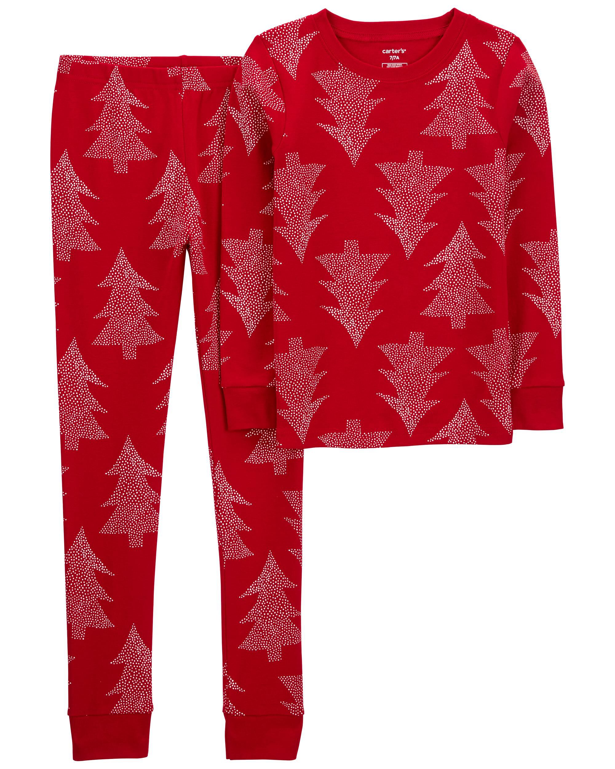 2 Piece Christmas Tree 100 Snug Fit Cotton Pyjamas