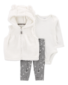 Baby 3-Piece Bear Little Vest Set, image 1 of 4 slides