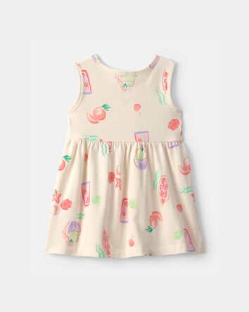 Baby Girl Summer Sleeveless Dress - Cream, 