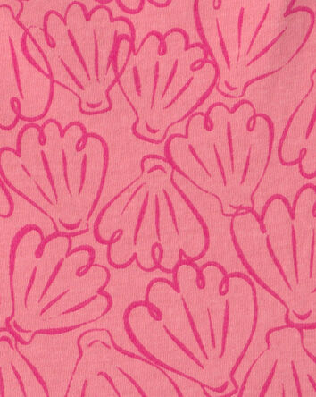 Girls Shell Romper - Coral, 