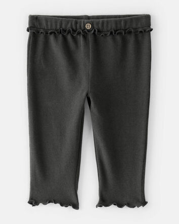 Baby Girl Flutter-Waist Pants - Black, 