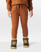 Toddler Boy Solid Fleece Cotton Jogger - Brown, image 3 of 6 slides
