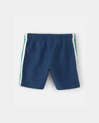 Tout-petit gar&ccedil;on - Short en jersey bouclette &agrave; rayures - Bleu/Vert, image 3 sur 5 diapositives