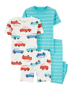 Baby 4-Piece Striped Car 100% Snug Fit Cotton Pyjamas, image 1 of 4 slides