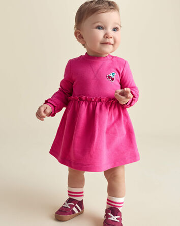Baby Girl Striped Sneakers - Burgundy, 