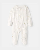 B&eacute;b&eacute; - Grenouill&egrave;re PurelySoft &agrave; fermeture &agrave; glissi&egrave;re 2 sens, constellation - Cr&egrave;me, image 1 sur 5 diapositives