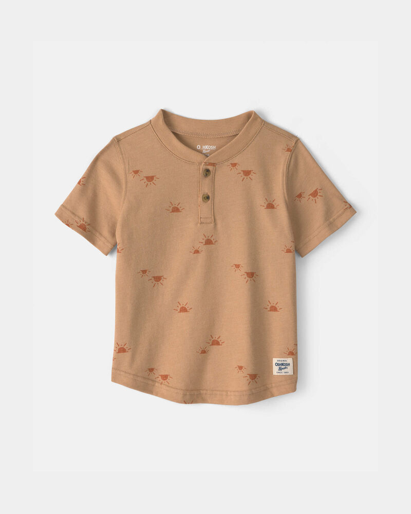 Toddler Boy Sun Henley Top - Yellow, image 1 of 3 slides