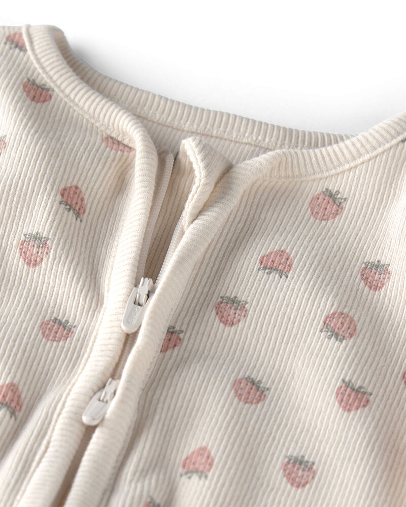 B&eacute;b&eacute; fille - Grenouill&egrave;re en coton biologique, fraise, image 3 sur 4 diapositives