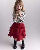 Toddler Girl Avenue Twirl™ Tiered Midi with Tulle - Red, image 5 of 7 slides