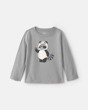 Toddler Boy Raccoon Long-Sleeve Graphic Tee - Grey, 