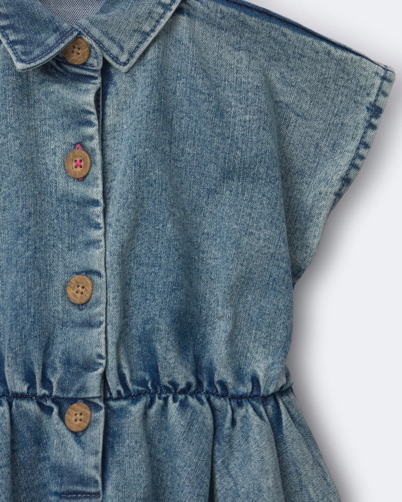 Toute-petit fille - Robe Avenue Twirl&trade; en denim au d&eacute;lav&eacute; Avenue - Bleu, image 6 sur 6 diapositives
