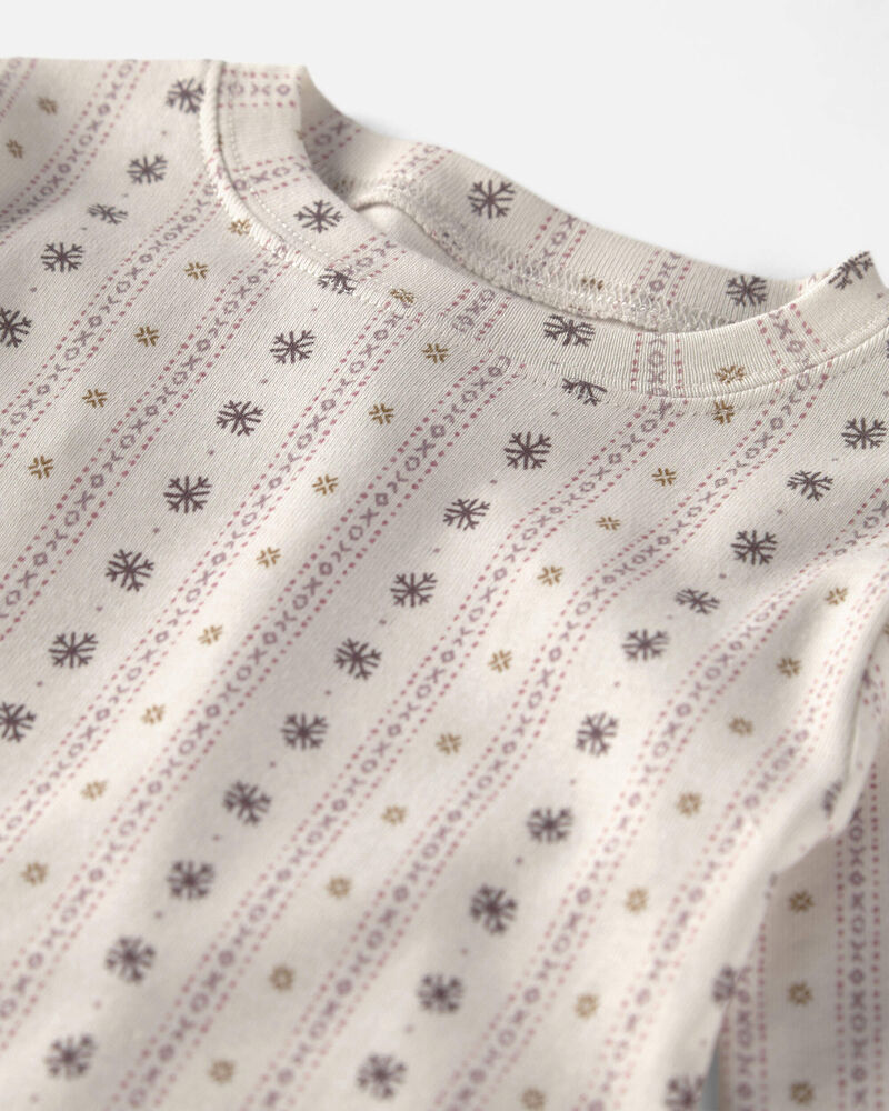 Toute-petit fille - Pyjama 2 pi&egrave;ces en coton biologique &agrave; motif ajour&eacute;, image 2 sur 3 diapositives